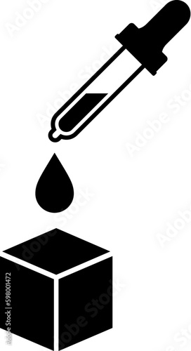 Sugar cube impregnated liquid lsd, vector pictogram