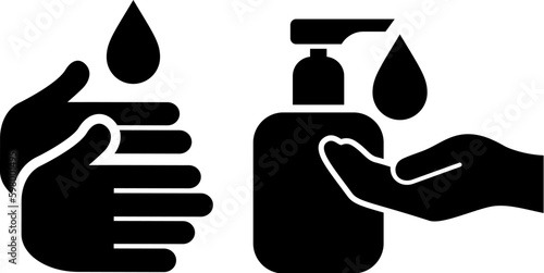 Wash and sanitize your hands vector icon