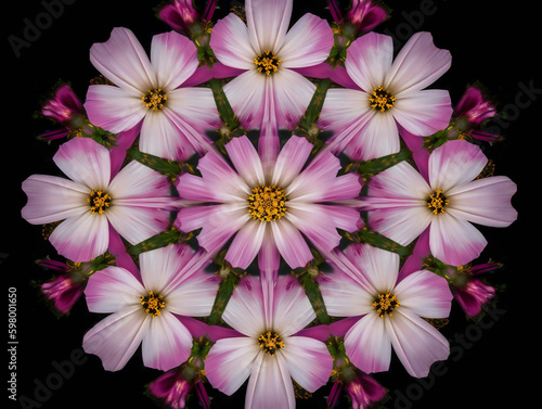 Cheerful Cosmos  A Burst of Color in Your Garden. Generative AI