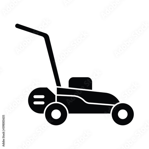 Lawn mower icon vector on trendy design