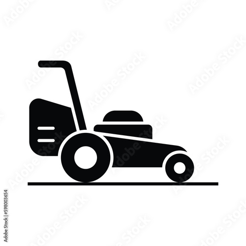 Lawn mower icon vector on trendy design