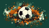 a cool modern design artwork of soccer, generative ai technology