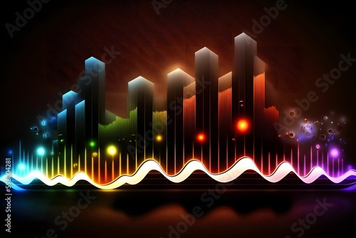vector holographic background music wave lines