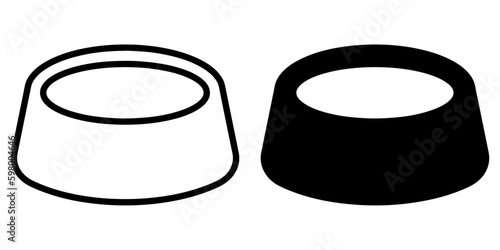 ofvs368 OutlineFilledVectorSign ofvs - dog bowl vector icon . isolated transparent . black outline and filled version . AI 10 / EPS 10 / PNG . g11708