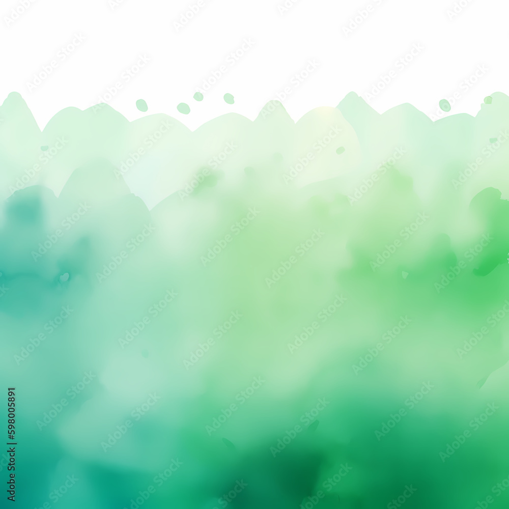 Green Abstract Water color Background . Generative AI