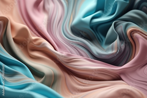 A gentle and dreamy textile with fluid pastel colors, perfect for creating a soft and delicate background. Ai generated.