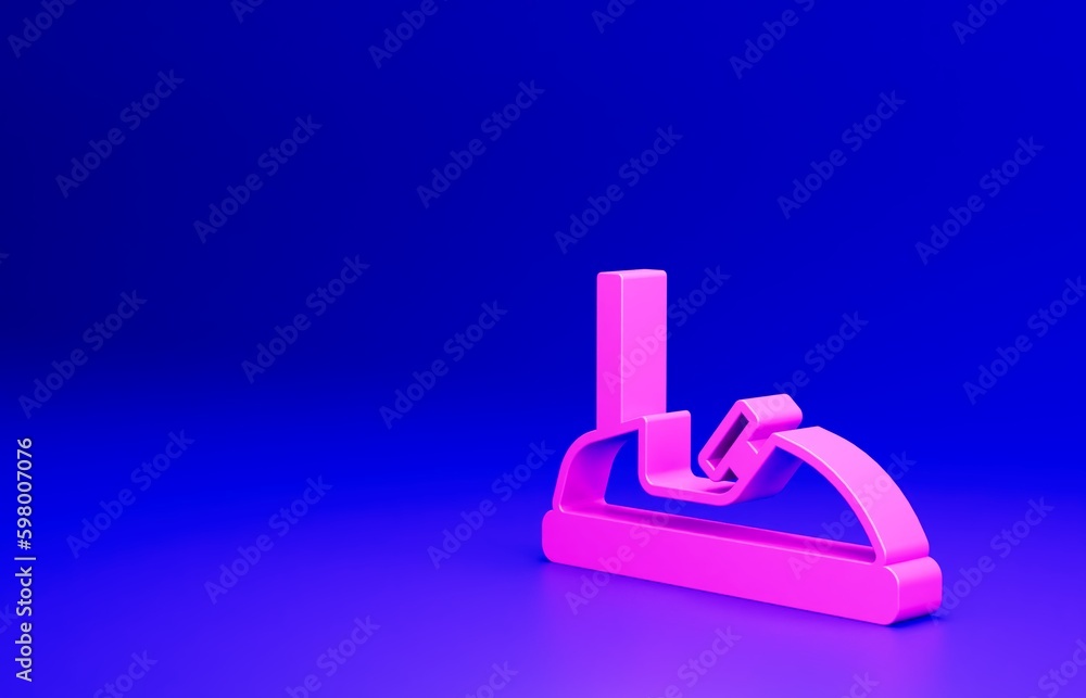 Pink Bumper car icon isolated on blue background. Amusement park. Childrens entertainment playground, recreation park. Minimalism concept. 3D render illustration Pink Bumper car icon isolated on blue background. Amusement park. Childrens entertainment playground, recreation park. Minimalism concept. 3D render illustration