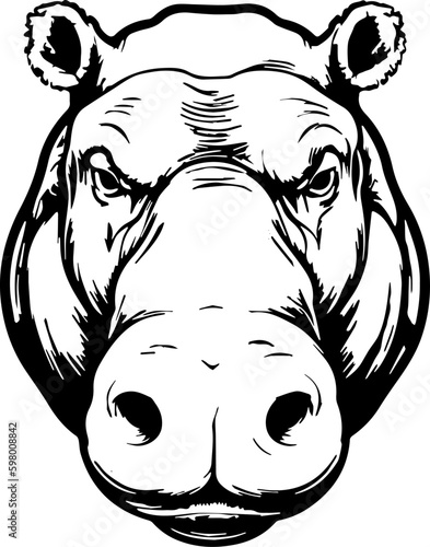 Wild hippo icon.
