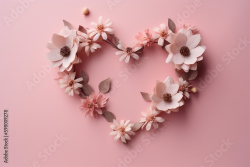 rose wedding heart symbol love background valentine day flower card pink. Generative AI. Generative AI
