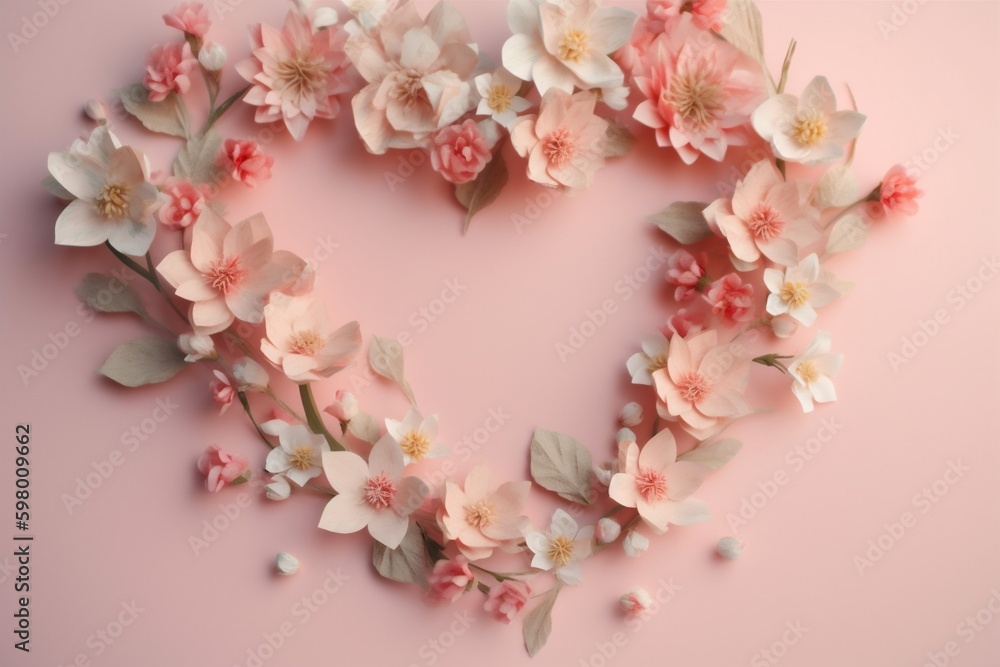 valentine rose day flower background wedding pink symbol heart love card. Generative AI. Generative AI