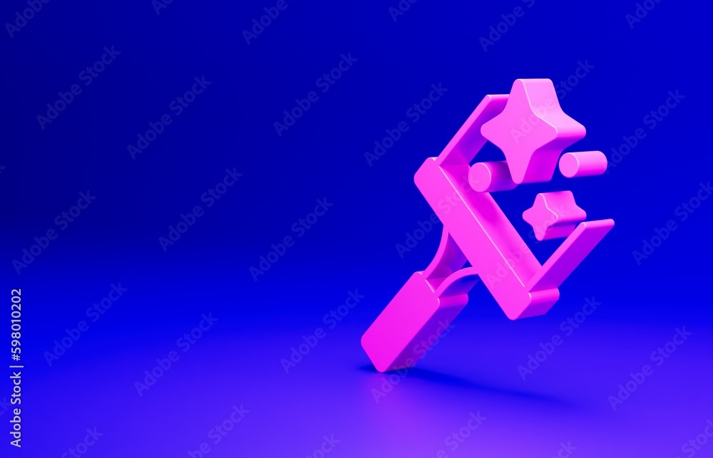 Pink Cleaning service with of rubber cleaner for windows icon isolated on blue background. Squeegee, scraper, wiper. Minimalism concept. 3D render illustration Pink Cleaning service with of rubber cleaner for windows icon isolated on blue background. Squeegee, scraper, wiper. Minimalism concept. 3D render illustration