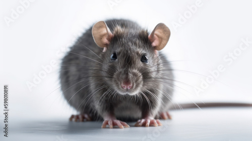 rat on a white background, generative ai