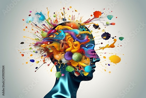 A captivating and imaginative image of a creative mind, symbolizing inspiration, innovation, and artistic expression. Ai generated.