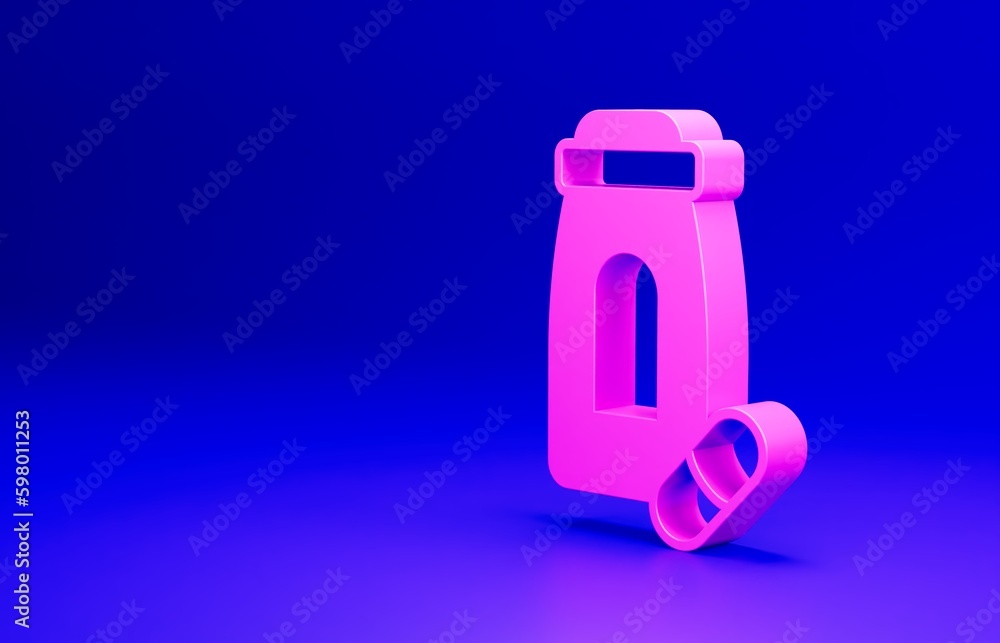 Pink Sedative pills icon isolated on blue background. Minimalism concept. 3D render illustration Pink Sedative pills icon isolated on blue background. Minimalism concept. 3D render illustration