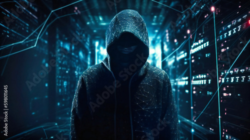 Hooded Figure in Cyberspace, Concealed Identity in the Virtual Realm