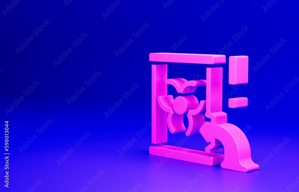Pink Radioactive waste in barrel icon isolated on blue background. Barrel with radioactive and toxic substance is spilled. Minimalism concept. 3D render illustration Pink Radioactive waste in barrel icon isolated on blue background. Barrel with radioactive and toxic substance is spilled. Minimalism concept. 3D render illustration