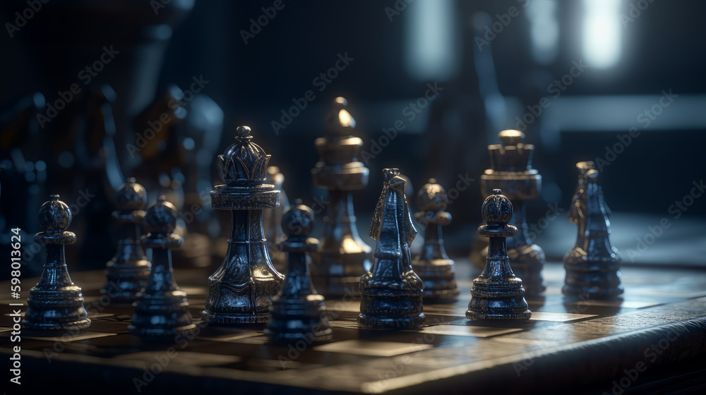 chess pieces on a chessboard, chess pieces and king on chess board, generative ai chess pieces on a chessboard, chess pieces and king on chess board, generative ai