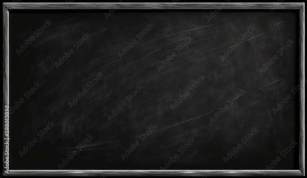 Empty blank black blackboard chalkboard with frame background. Generative AI. Empty blank black blackboard chalkboard with frame background. Generative AI.
