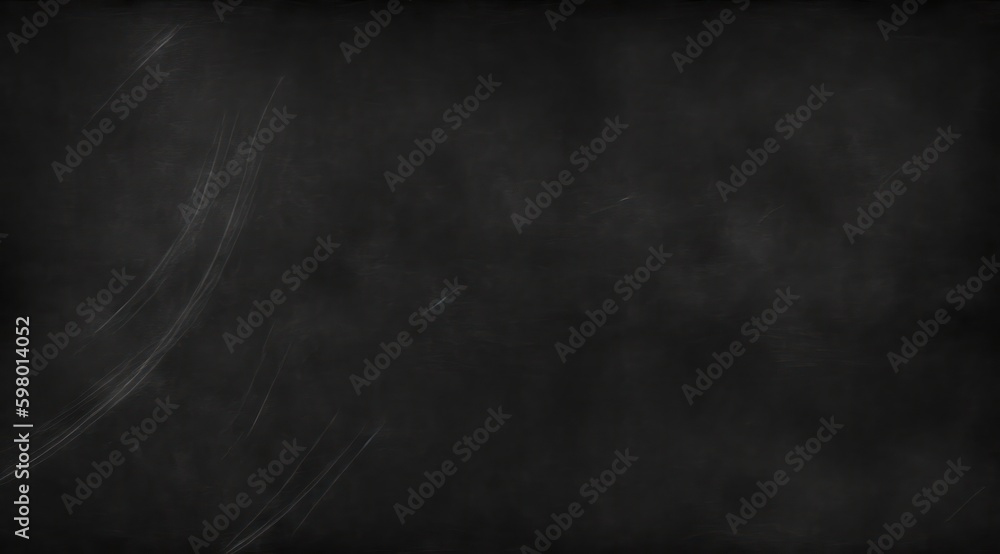 Empty blank black blackboard chalkboard background. Generative AI.