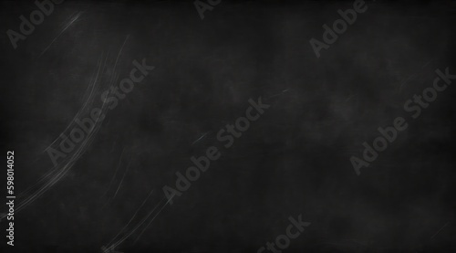 Empty blank black blackboard chalkboard background. Generative AI.