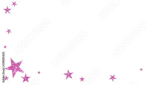 Abstract pink glitter star on transparent background. Design for decorating,background, wallpaper, illustration.
