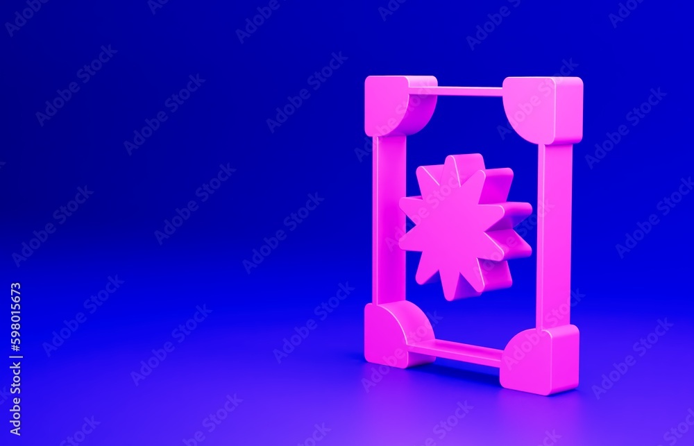 Pink Ancient magic book with alchemy recipes and mystic spells and enchantments icon isolated on blue background. Minimalism concept. 3D render illustration Pink Ancient magic book with alchemy recipes and mystic spells and enchantments icon isolated on blue background. Minimalism concept. 3D render illustration