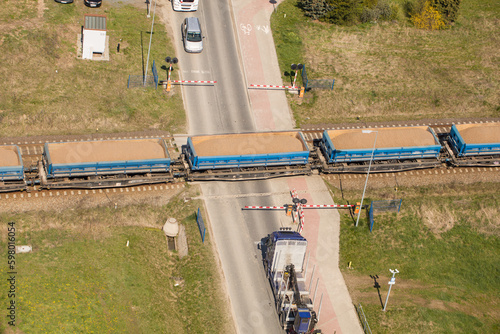 aerial view of the railway train