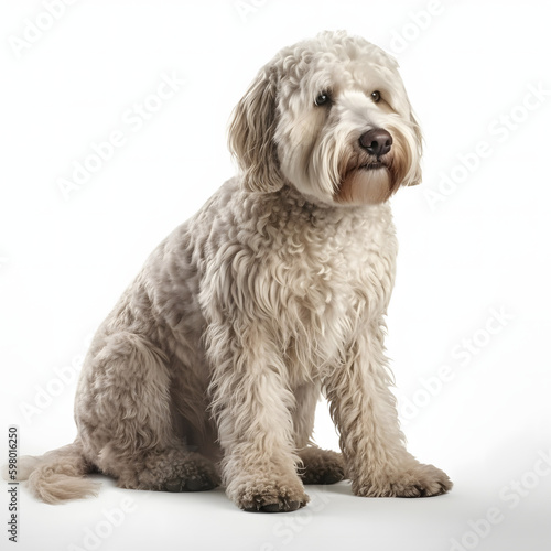 Labradoodle breed dog isolated on white background