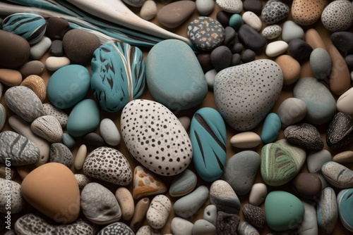 Beach rocks, tile background