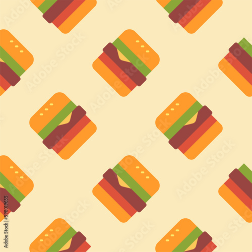 hamburger seamless pattern vector illustration
