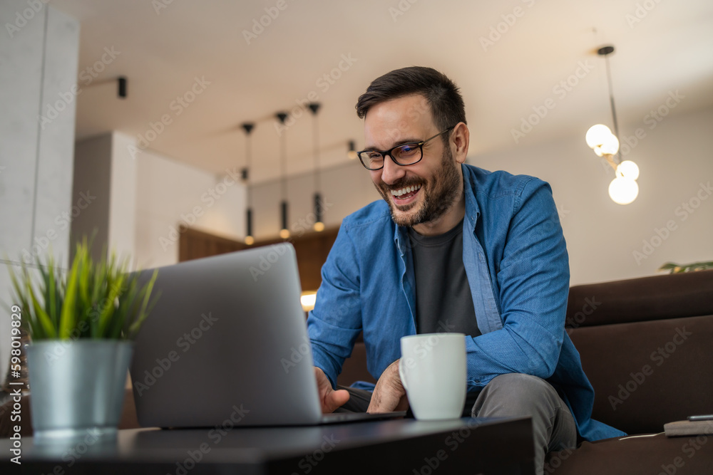 Young male student study from home Young male student study from home
