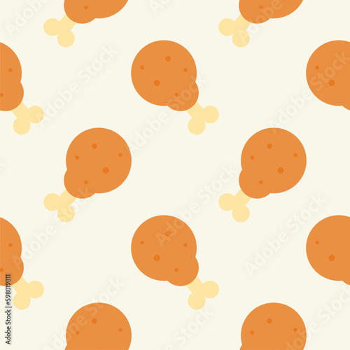 chicken thigh seamless pattern vector illustration