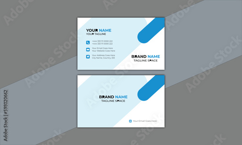 Simple and clean business
card. Template corporate visiting card. Modern black and white business card design creative modern 
name and double-sided template.