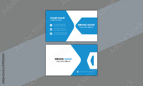 Simple and clean business
card. Template corporate visiting card. Modern black and white business card design creative modern 
name and double-sided template.