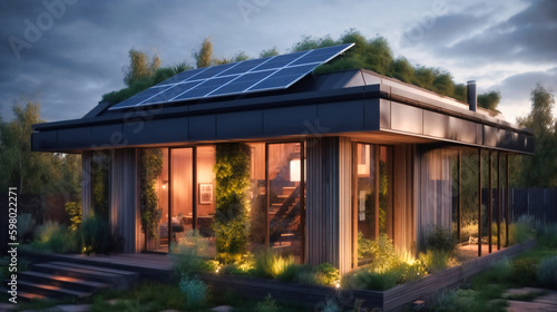 The Solar Panels Adorning the Roof of an Eco-Friendly Residence