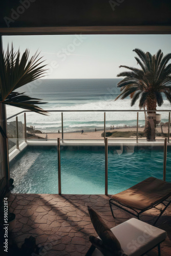 swimming pool at a beach