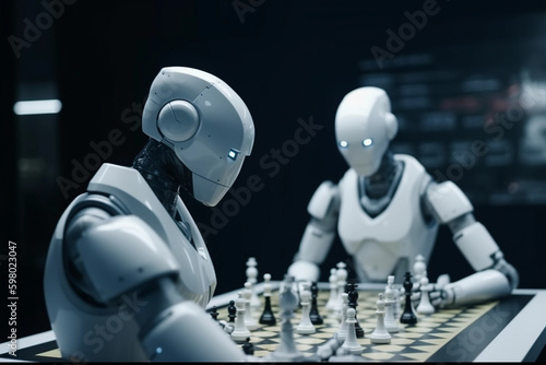 Android AI robot playing chess