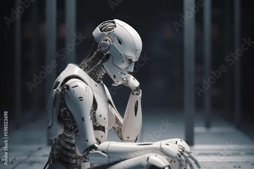 Android AI Robot Thinking
