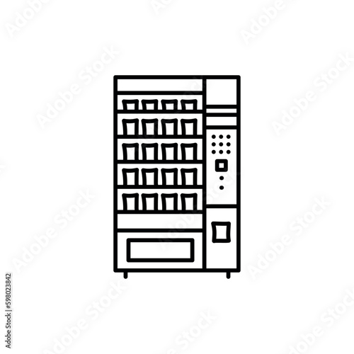 Self-service snack machine black line icon. Pictogram for web page