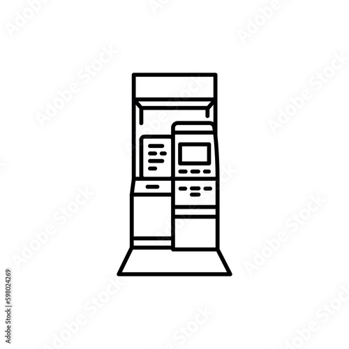 Usps self service kiosk black line icon. Pictogram for web page