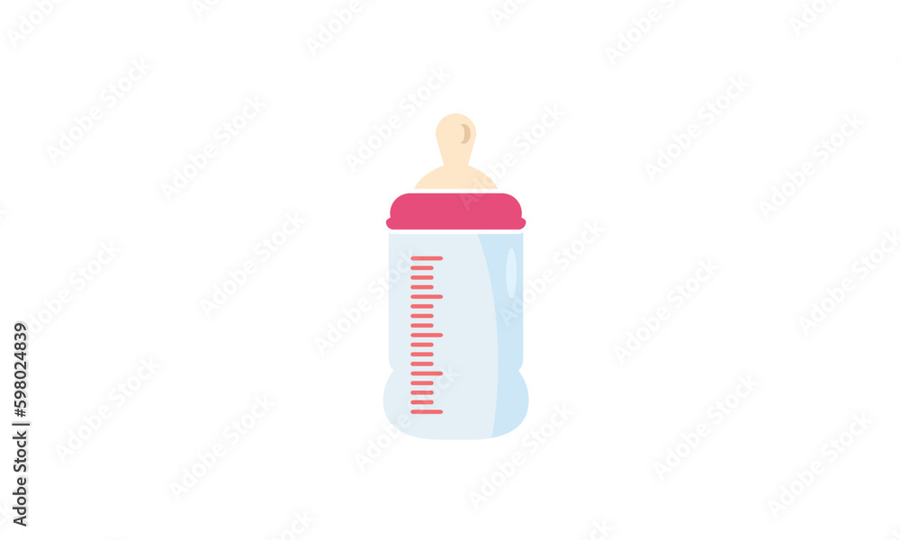 Fototapeta premium A cute baby bottle for the baby to drink milk.