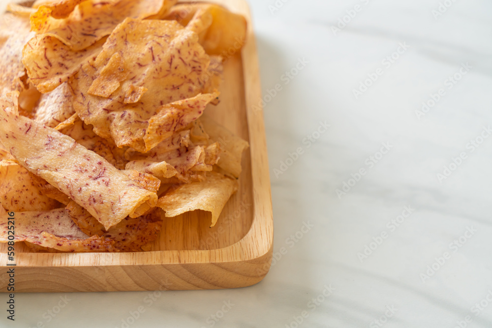 Taro Chips - fried or baked sliced taro Taro Chips - fried or baked sliced taro