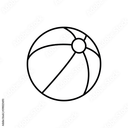 Inflatable ball black line icon. Pictogram for web page