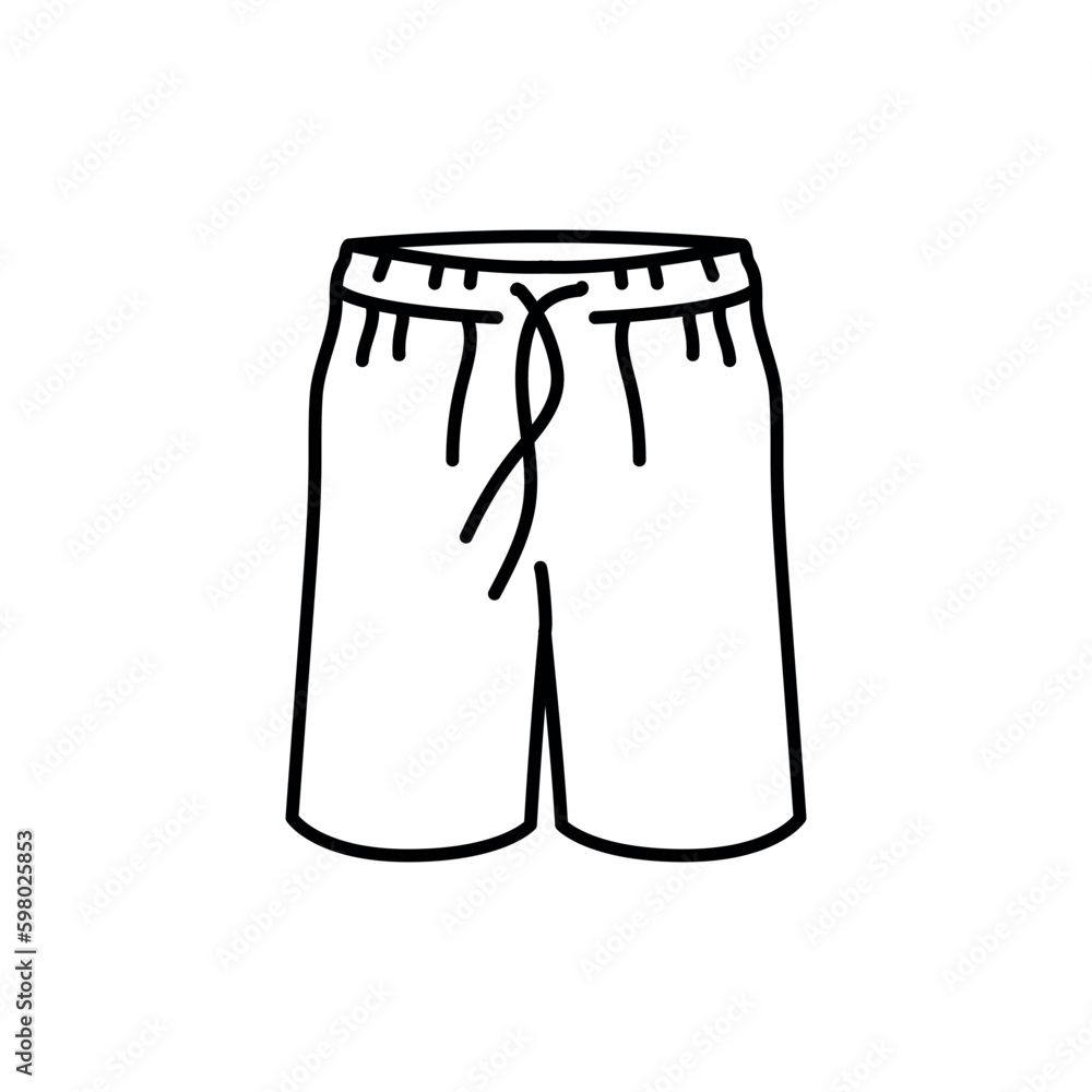 Men's swimming shorts black line icon. Pictogram for web page Men's swimming shorts black line icon. Pictogram for web page