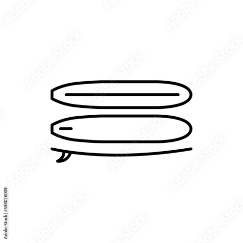 Surfboard black line icon. Pictogram for web page