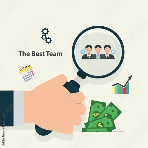 The Company hiring for the best team work vector illustration