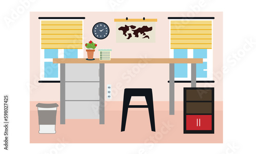 Vector of beautifully decorated desk.