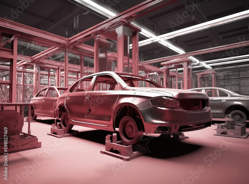 Frame and body cars. sketch art for artist creativity and inspiration. generative AI © ReisMedia