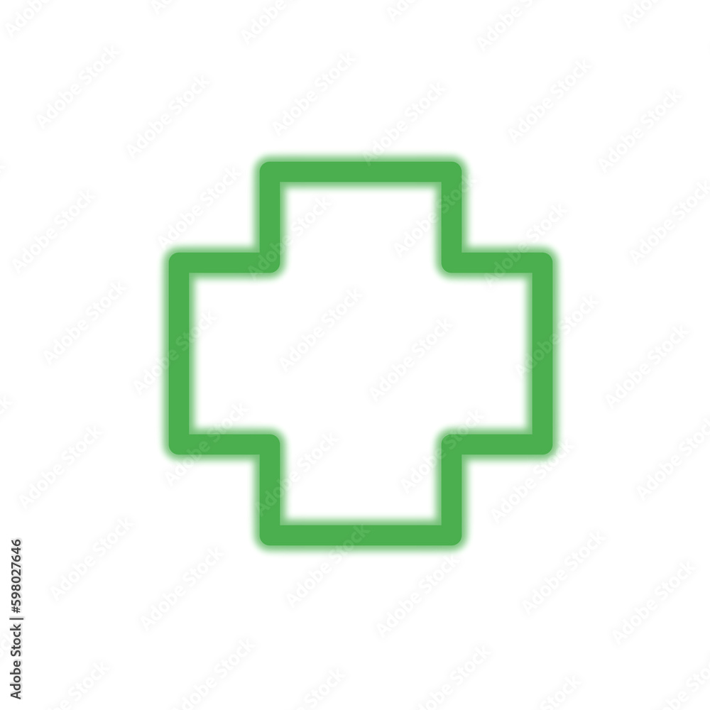 healt icon, hospital icon, neon green cross sign healt icon, hospital icon, neon green cross sign