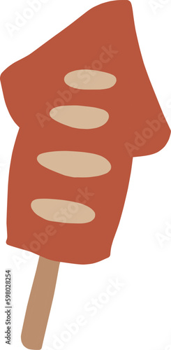 焼きイカのカラーイラスト